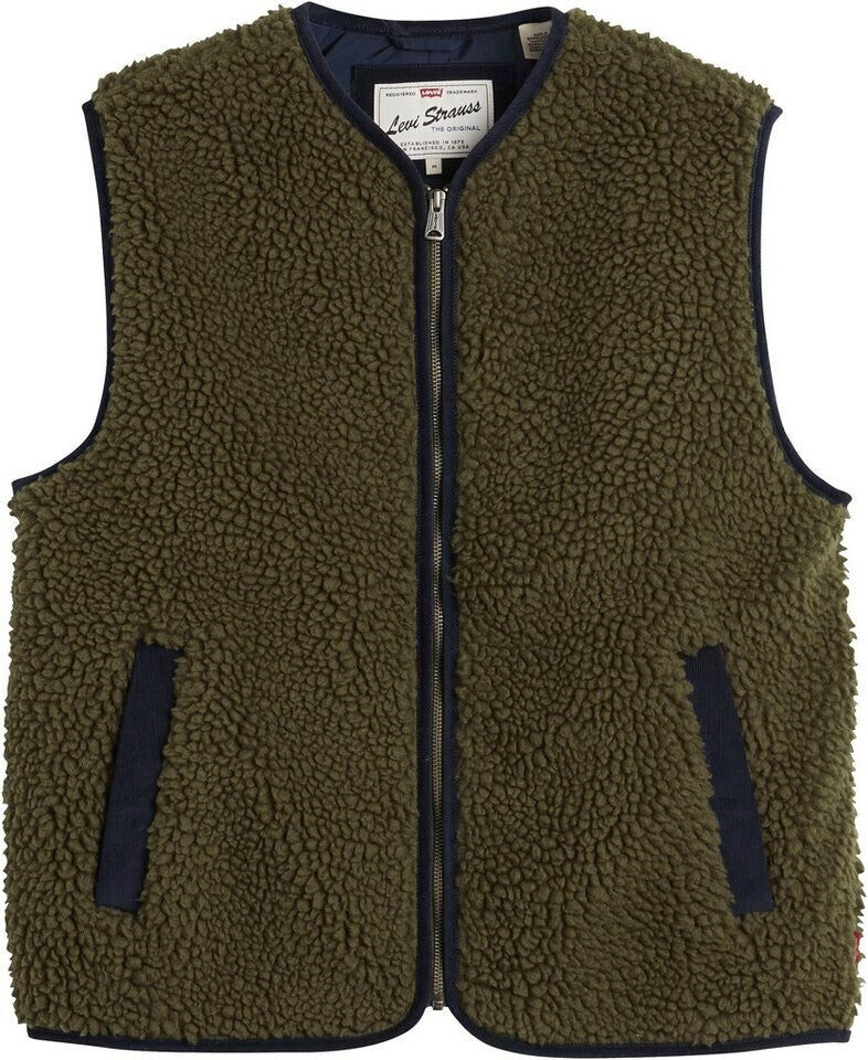 Load image into Gallery viewer, Levi's Men's Seacliff Sherpa Vest Olive Night Green 007S50002
