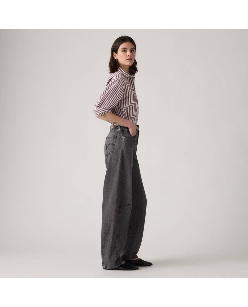 Load image into Gallery viewer, Levi's Women's Cinch Barrel Pants Past Lives Black 003V50000
