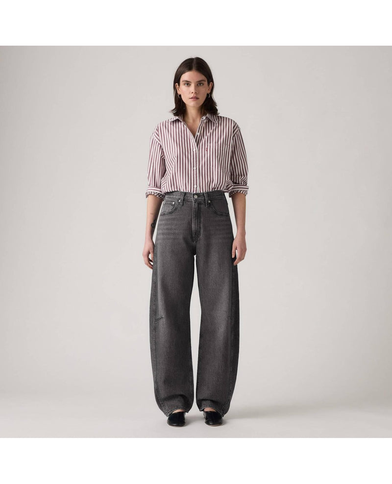 Load image into Gallery viewer, Levi's Women's Cinch Barrel Pants Past Lives Black 003V50000
