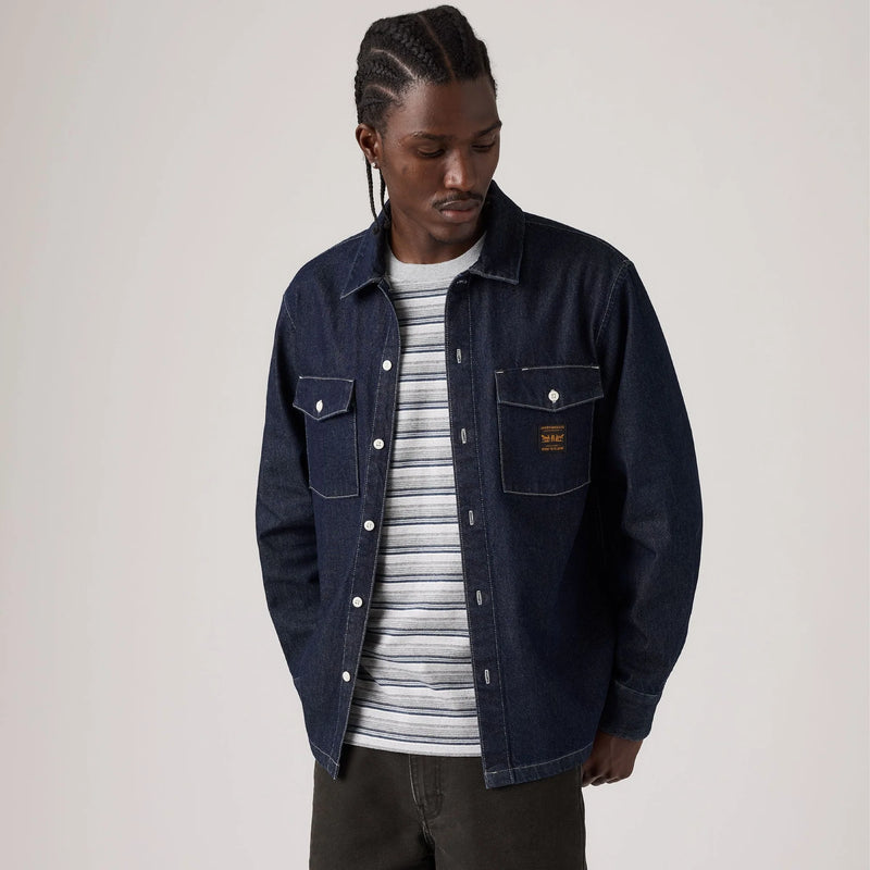 Load image into Gallery viewer, Levi's Men's Long-Sleeve Worker Shirt Navy 003O20012
