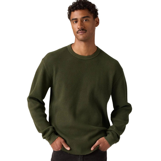 Levi's Men's Long-sleeve Relaxed Thermal Garment Dye Rosin Green 009NP0006