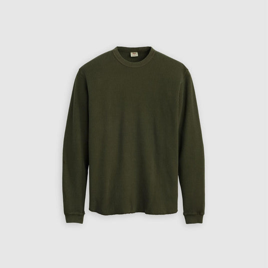 Levi's Men's Long-sleeve Relaxed Thermal Garment Dye Rosin Green 009NP0006