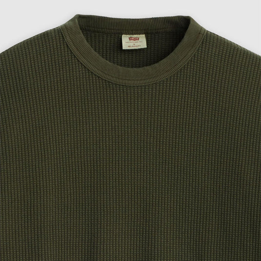 Levi's Men's Long-sleeve Relaxed Thermal Garment Dye Rosin Green 009NP0006