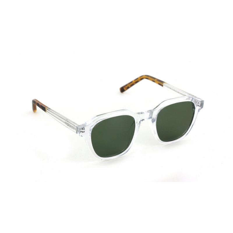 Load image into Gallery viewer, Moken Unisex Milton Sunglasses Crystal/Green MKNF03-CRST-TORT-GRN
