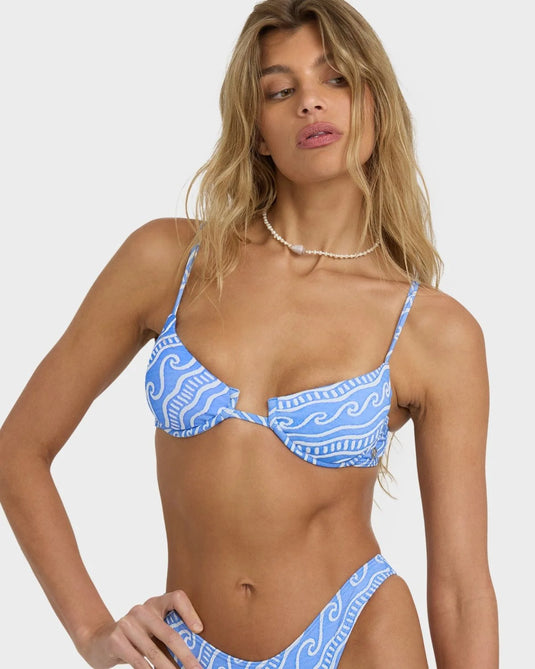 Billabong Women's More Than Waves Leah Underwire Bikini Top Tide Blue 24O154503-TBL