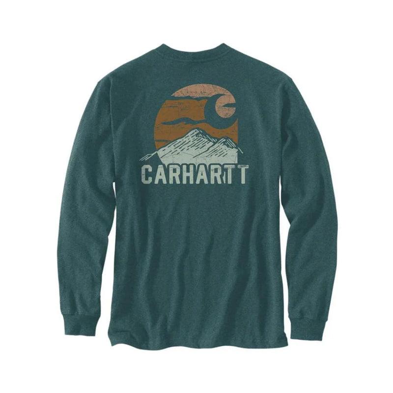 Load image into Gallery viewer, Carhartt Mens&#39; Relaxed Fit Heavyweight Long-Sleeve T-shirt Greenstone Heather 107260-GM2
