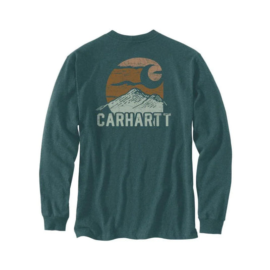 Carhartt Mens' Relaxed Fit Heavyweight Long-Sleeve T-shirt Greenstone Heather 107260-GM2