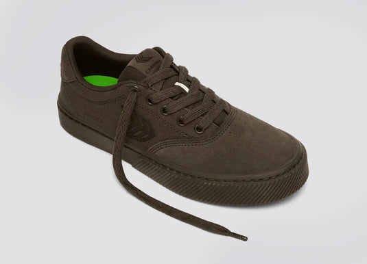 Cariuma Men's Naioca Pro Suede And Canvas Ivory Logo Shoes All Teak 511707O23-M095