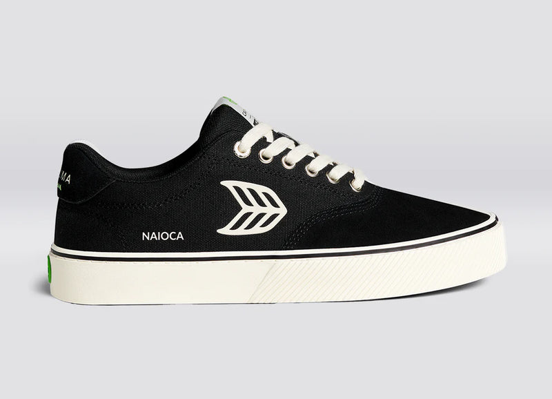 Load image into Gallery viewer, Cariuma Men&#39;s Naioca Pro Suede And Canvas Ivory Logo Shoes Black 511707B06-M095
