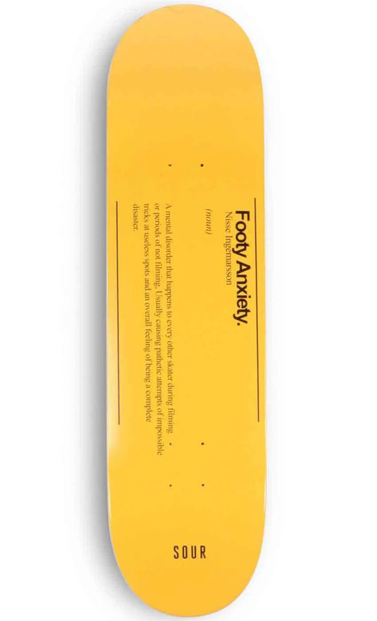 Sour Solution Pro Deck Nisse Footy Angst 8.125 Skateboard Deck Yellow HO21013