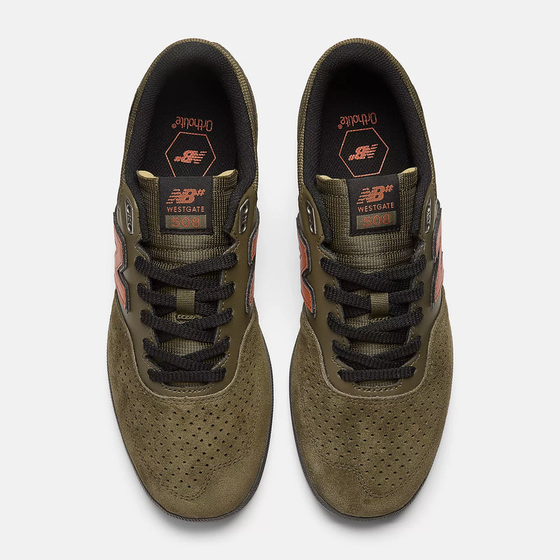 Load image into Gallery viewer, New Balance Men&#39;s Numeric Brandon Westgate 508 Shoes Olive/Burnt Orange NM508GNC
