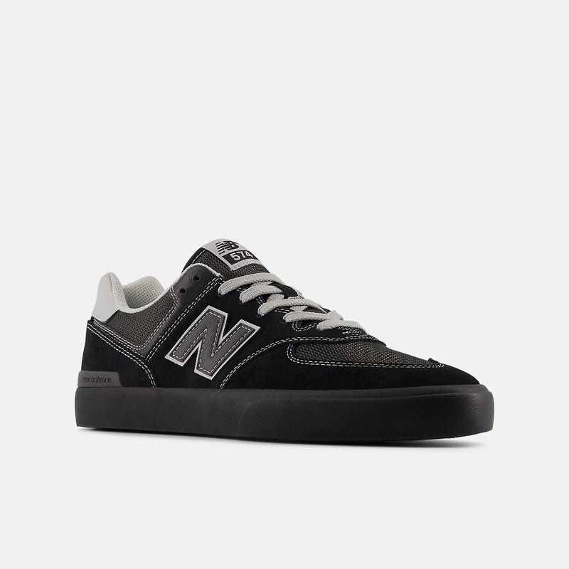 Load image into Gallery viewer, New Balance Men&#39;s Numeric 574 Vulc Shoes Black NM574VBB
