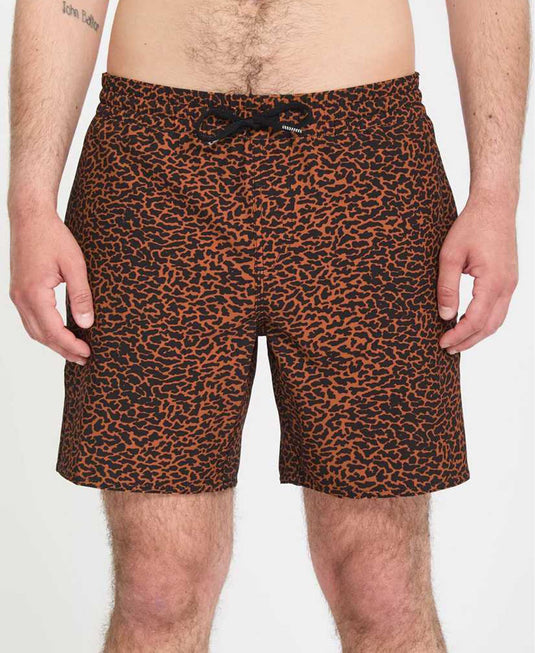 Volcom Men's Melange Trunk 17" Boardshort Brown Horn A2512613_BRH