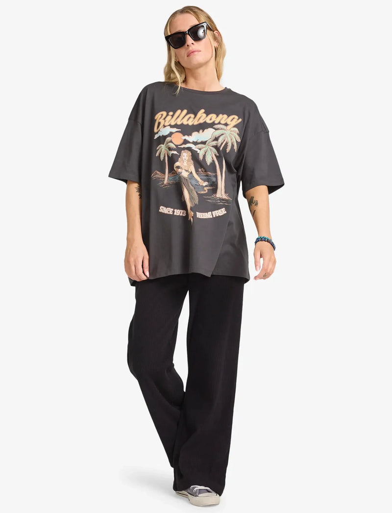 Load image into Gallery viewer, Billabong Women's My Sunny Girl T-shirt Off Black EBJZT00477
