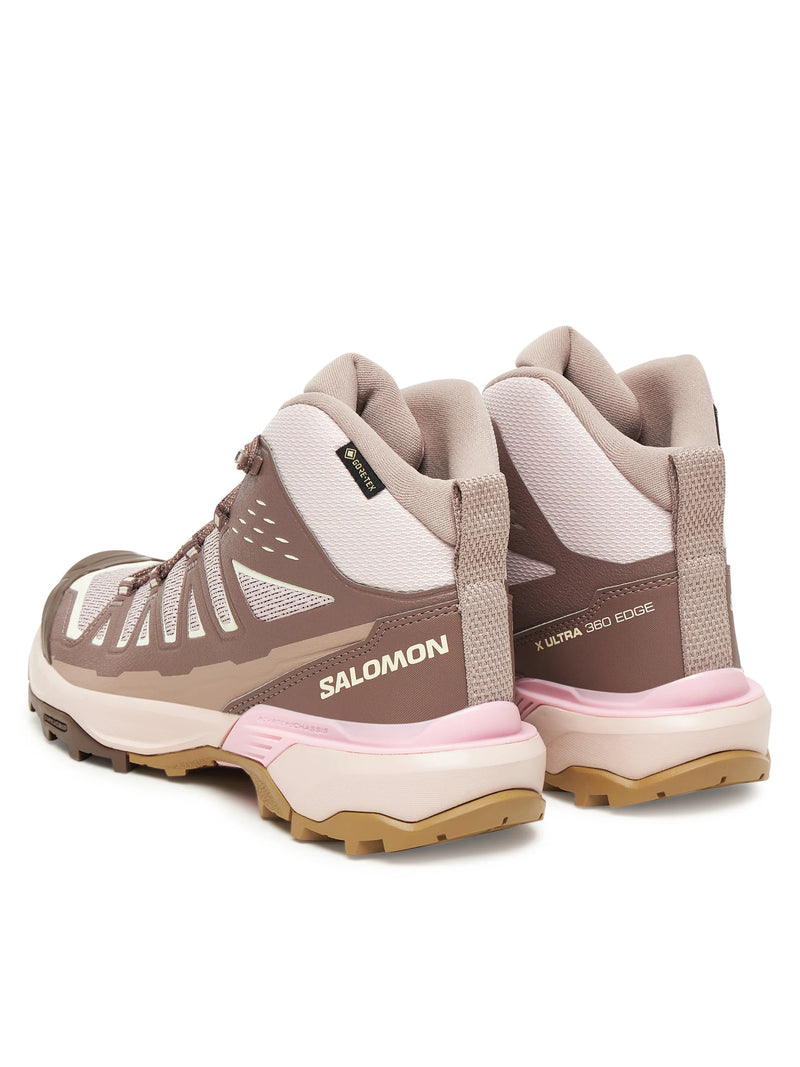 Load image into Gallery viewer, Salomon Women&#39;s X Ultra 360 Edge Mid Gore-Tex Shoes Iron/Hushed Violet/Transparent Yellow L479820
