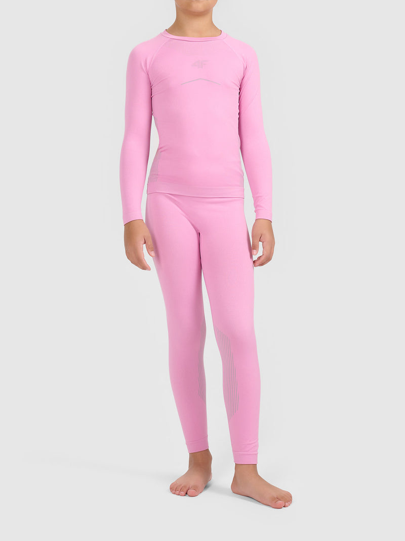 Load image into Gallery viewer, 4F Kid's Seamless Ski Underwear Set Pink 4FJWAW26USEAF298-54S
