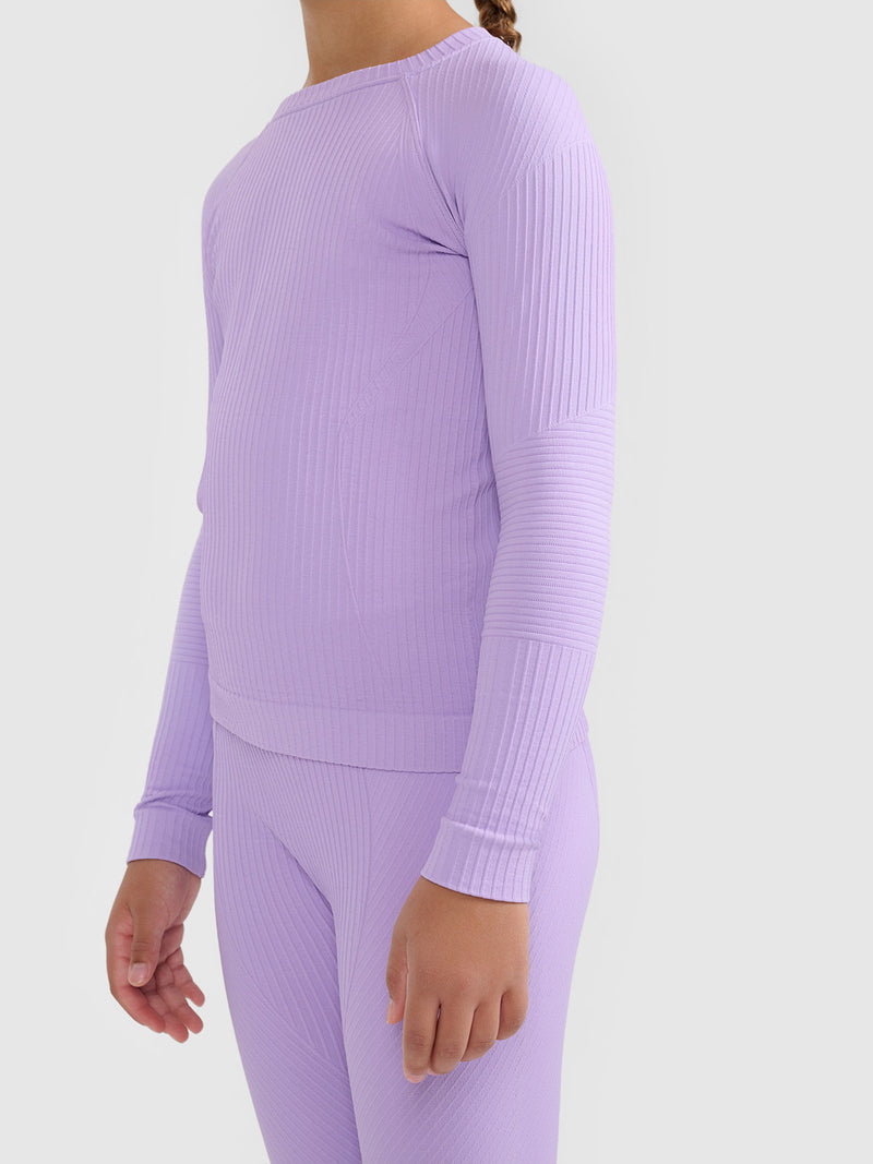 Load image into Gallery viewer, 4F Kid's Seamless Thermal Underwear Set Purple 4FJWAW26USEAF299-52S
