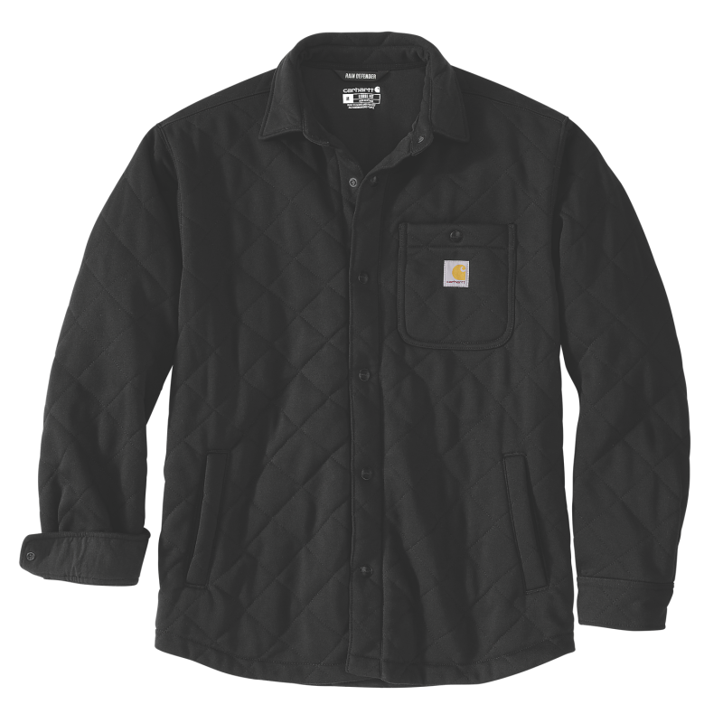 Load image into Gallery viewer, Carhartt Mens&#39; Rain Defender™ Loose Fit Heavyweight Quilted Snap Front Shirt Jacket Black 107270-BLK
