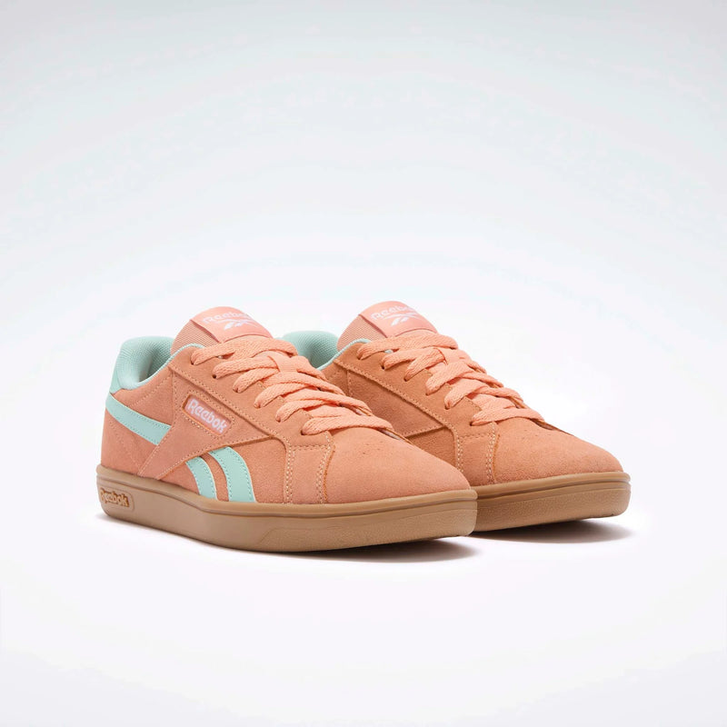 Load image into Gallery viewer, Reebok Women&#39;s Court Retro Shoes Sunkissed Orange/Glitch Aqua/Gum 100220934
