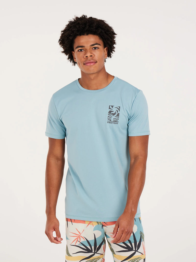Load image into Gallery viewer, Protest Men&#39;s Foxy Surf Regular Fit T-Shirt Tourmaline Blue 7710343_789
