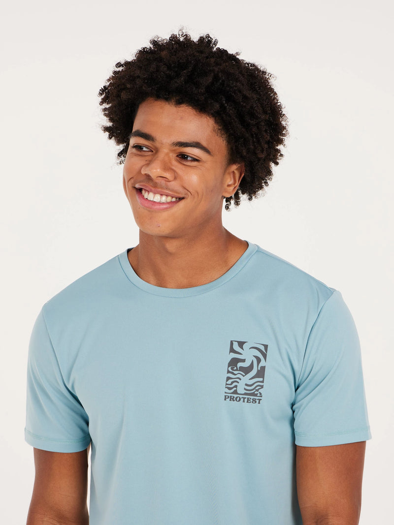 Load image into Gallery viewer, Protest Men&#39;s Foxy Surf Regular Fit T-Shirt Tourmaline Blue 7710343_789
