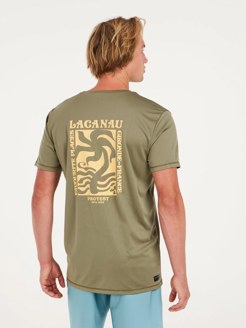 Load image into Gallery viewer, Protest Men&#39;s Foxy Surf T-Shirt Artichoke Green 7710343_476
