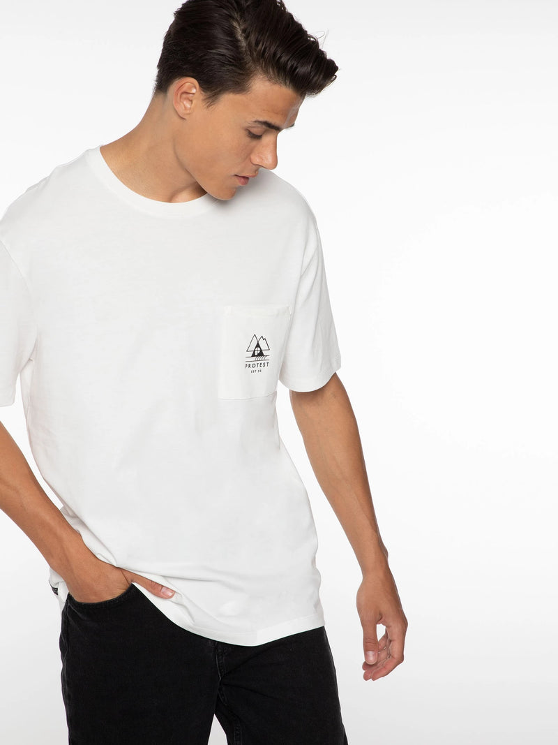 Load image into Gallery viewer, Protest Men&#39;s Isiah Relaxed Fit T-Shirt White 1798400_401
