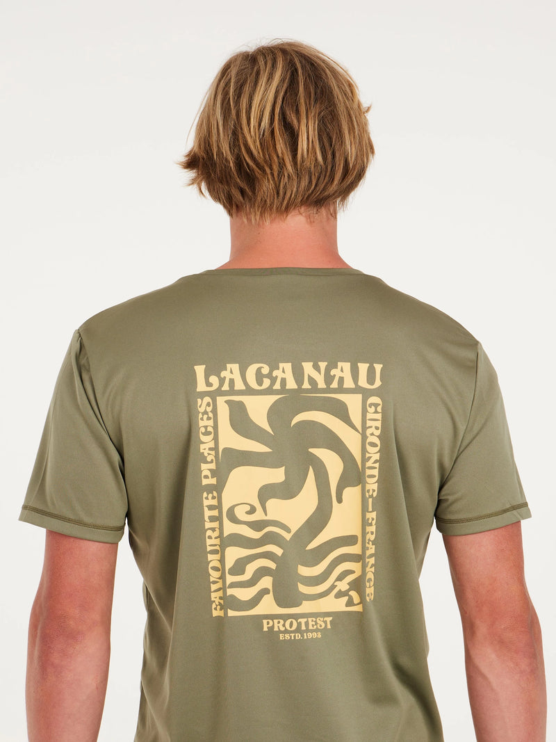 Load image into Gallery viewer, Protest Men&#39;s Foxy Surf T-Shirt Artichoke Green 7710343_476
