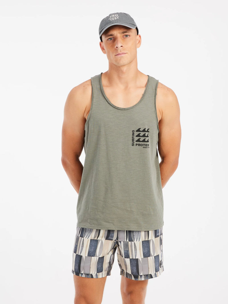 Load image into Gallery viewer, Protest Men&#39;s Dany Tank Top Soil Gray 16751002_782
