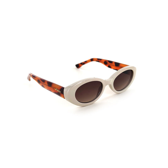 Moken Unisex Abbys Sunglasses Ivory/Brown MKNK06-IVO-GBRW