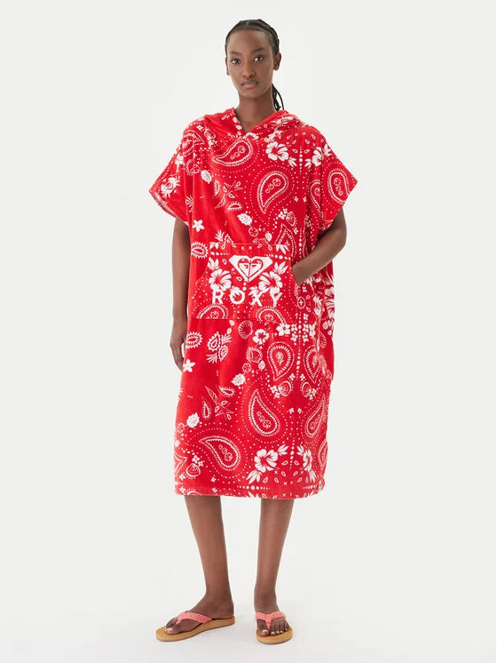 Load image into Gallery viewer, Roxy Women's Stay Magical Printed Poncho Towel Hibiscus Boho Bandana Bico ERJAA04433-RMZ7
