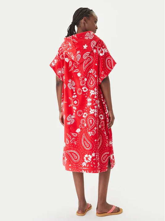 Roxy Women's Stay Magical Printed Poncho Towel Hibiscus Boho Bandana Bico ERJAA04433-RMZ7