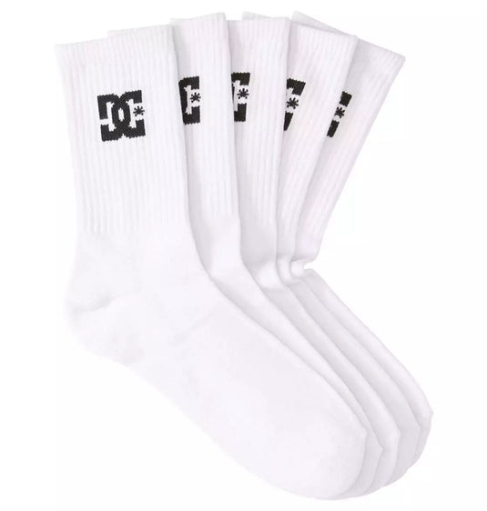 DC Men's DC Crew Socks White (5 Pairs) ADYAA03190-WBB0