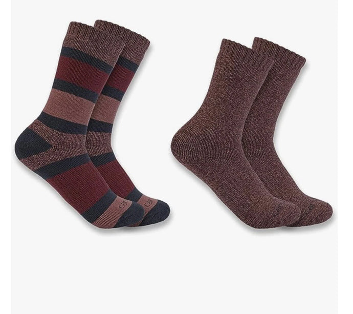 Carhartt Womens' Heavyweight Crew Socks 2 Pairs Blackberry SC3152W
