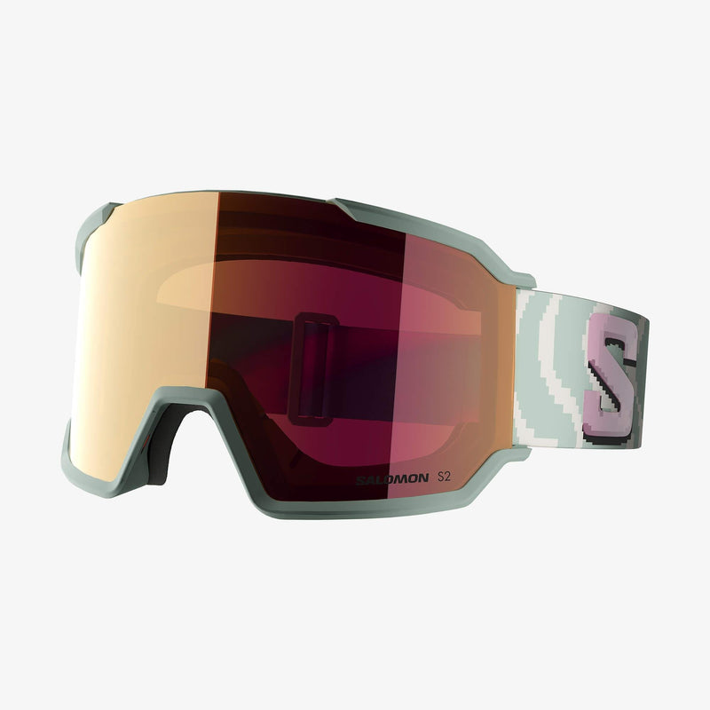 Load image into Gallery viewer, Salomon Unisex S/View 3 Mirror Lens S2 Snow Goggles Iceberg Green/Ruby L47921700
