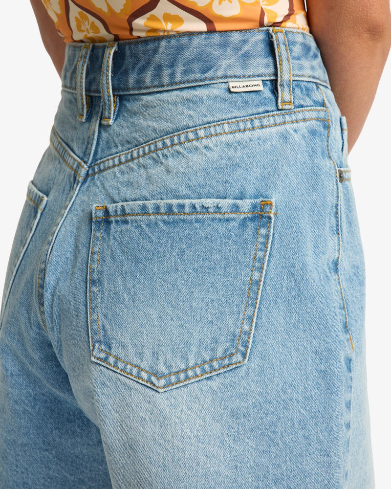 Load image into Gallery viewer, Billabong Women's Riley Denim Shorts Faded Indigo Fray UBJDS00103-BGJW
