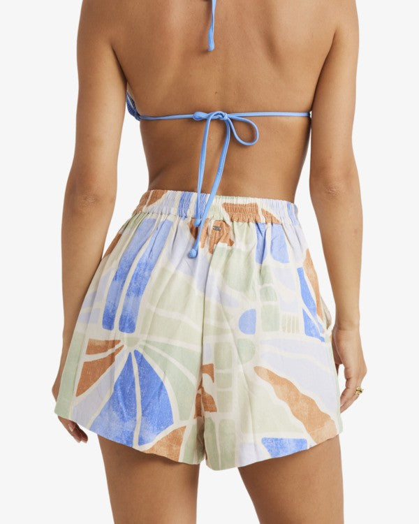 Load image into Gallery viewer, Billabong Women&#39;s Mystic Tides Elastic Waist Shorts Multi UBJNS00217-MUL

