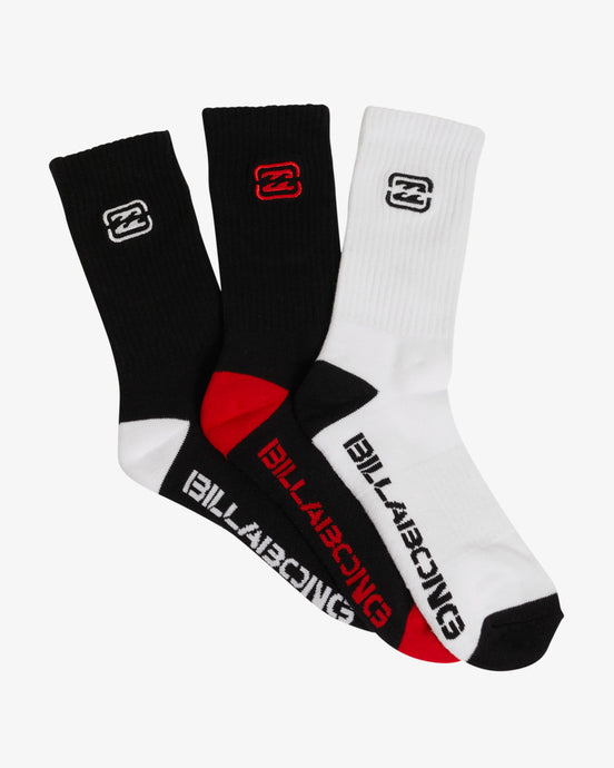 Billabong Men's Bracket Wave Crew Socks Multi UBYAA00228_MUL