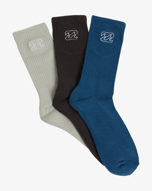 Billabong Men's Wave Wash Crew Socks Multi UBYAA00229_MUL
