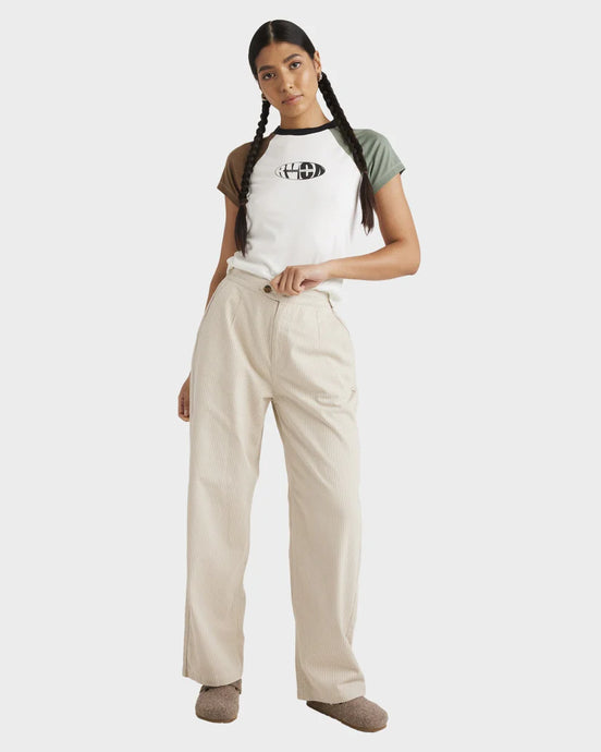 RVCA Women's Stripe Hudson Pant Natural UVJNP00152-WDR0