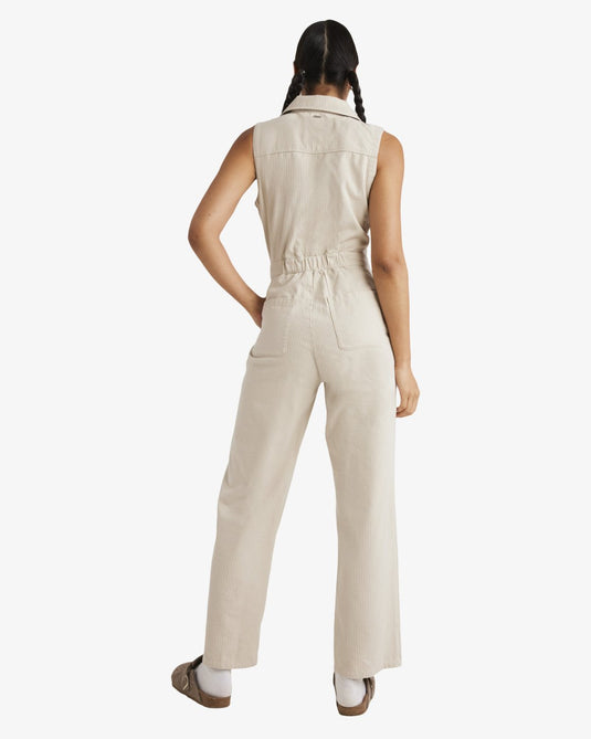 RVCA Men's Striped Boiler Jumpsuit Natural UVJWO03007-WDR0
