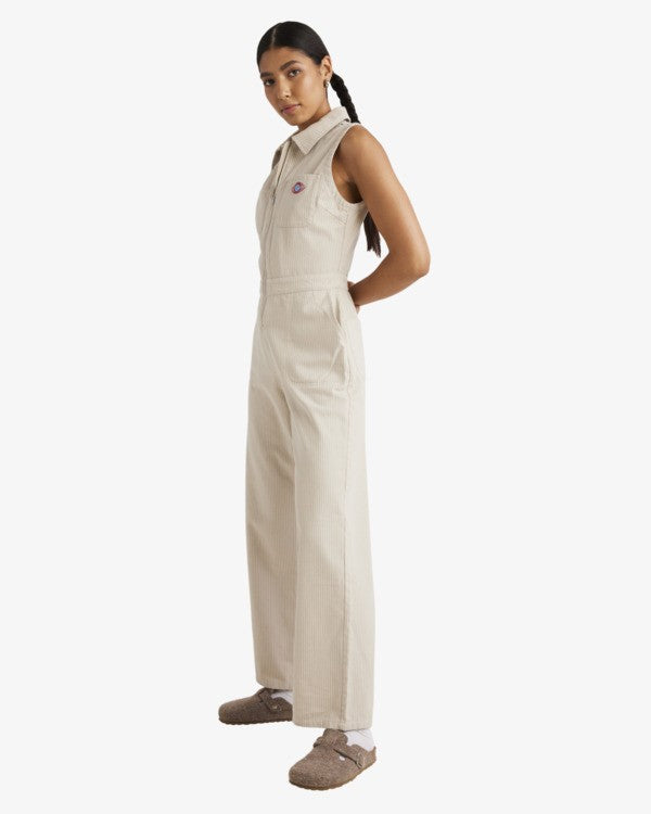 Load image into Gallery viewer, RVCA Men&#39;s Striped Boiler Jumpsuit Natural UVJWO03007-WDR0
