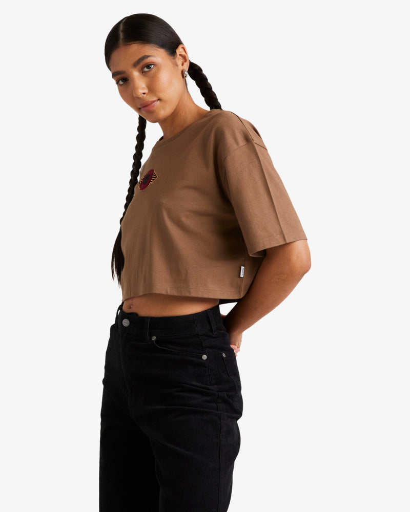Load image into Gallery viewer, RVCA Womens&#39;s Jupiter T-Shirt Wood UVJZT00288_CQK0
