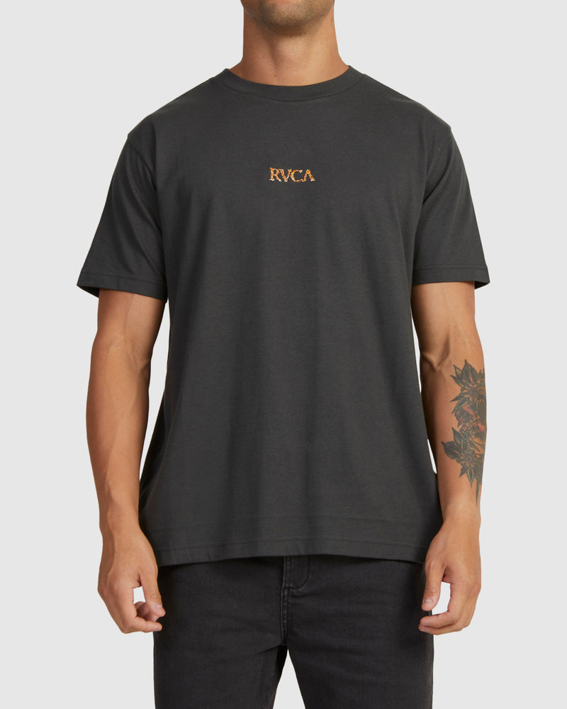 Load image into Gallery viewer, Rvca Men&#39;s Growth Relaxed T-Shirt Pirate Black UVYZT00650-PTK
