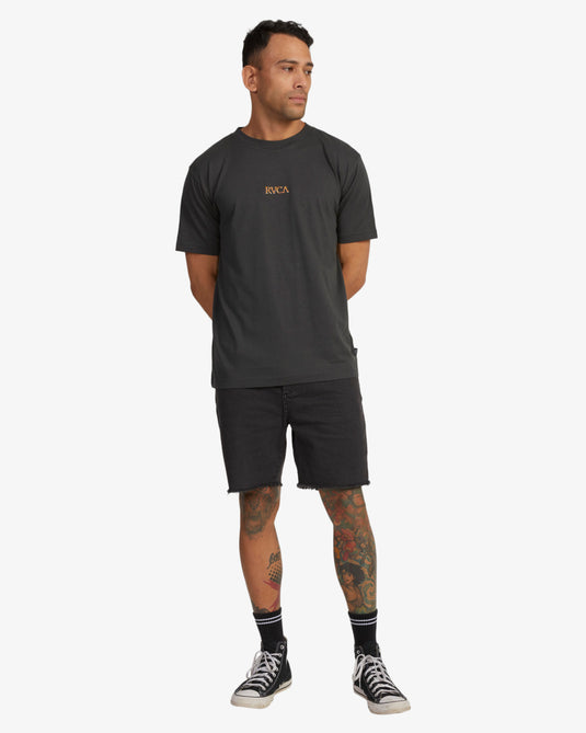 Rvca Men's Growth Relaxed T-Shirt Pirate Black UVYZT00650-PTK