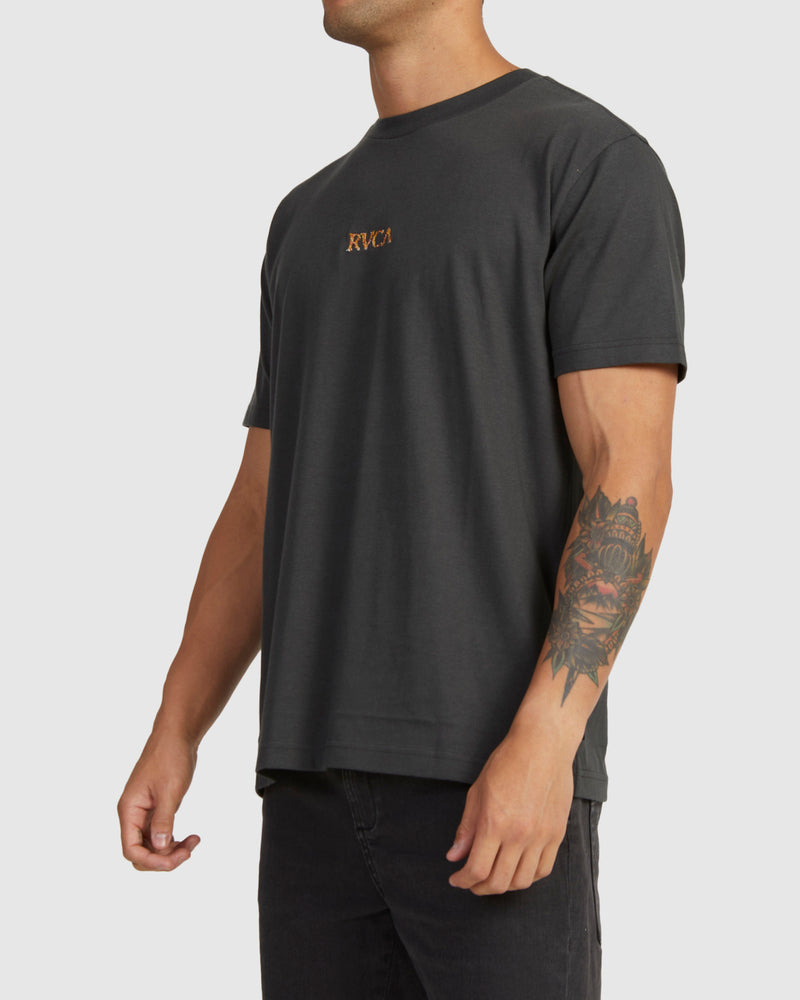 Load image into Gallery viewer, Rvca Men&#39;s Growth Relaxed T-Shirt Pirate Black UVYZT00650-PTK
