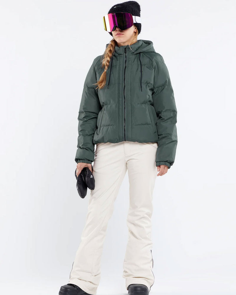 Load image into Gallery viewer, Volcom Women's Battle Stretch High Rise Snow Pants Moonbeam H1352408-MBM
