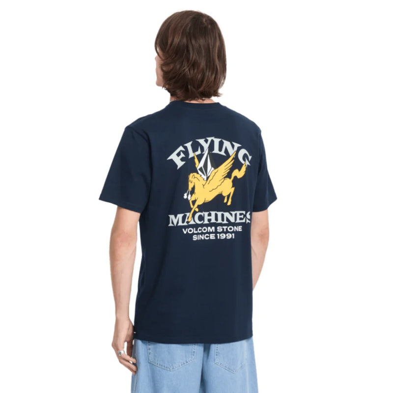 Load image into Gallery viewer, Volcom Men's Flying Machine T-Shirt Marine A5232606-MRE
