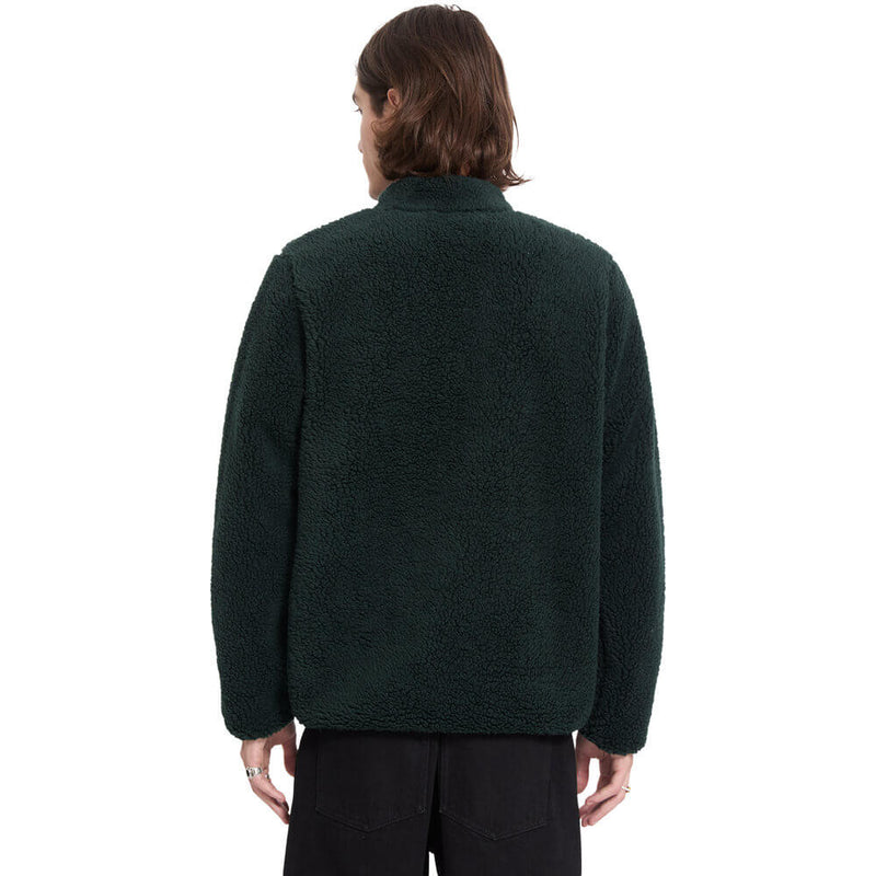 Load image into Gallery viewer, Volcom Men's Muzzer Fuzzar Zip Sherpa Fleece Scarab A4832603-SCB
