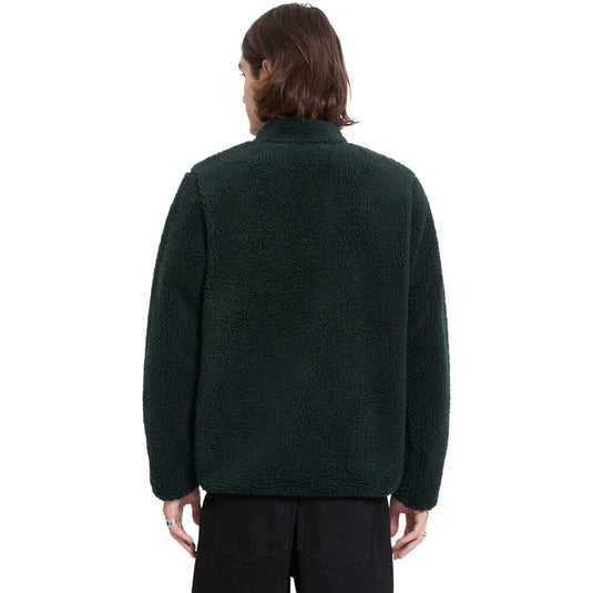 Volcom Men's Muzzer Fuzzar Zip Sherpa Fleece Scarab A4832603-SCB